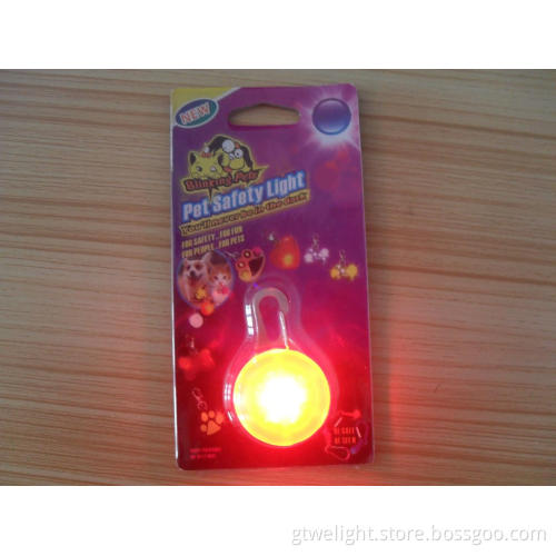 Blister Card Glowing Pet Pendant LED Light with Cr2032 in It Red